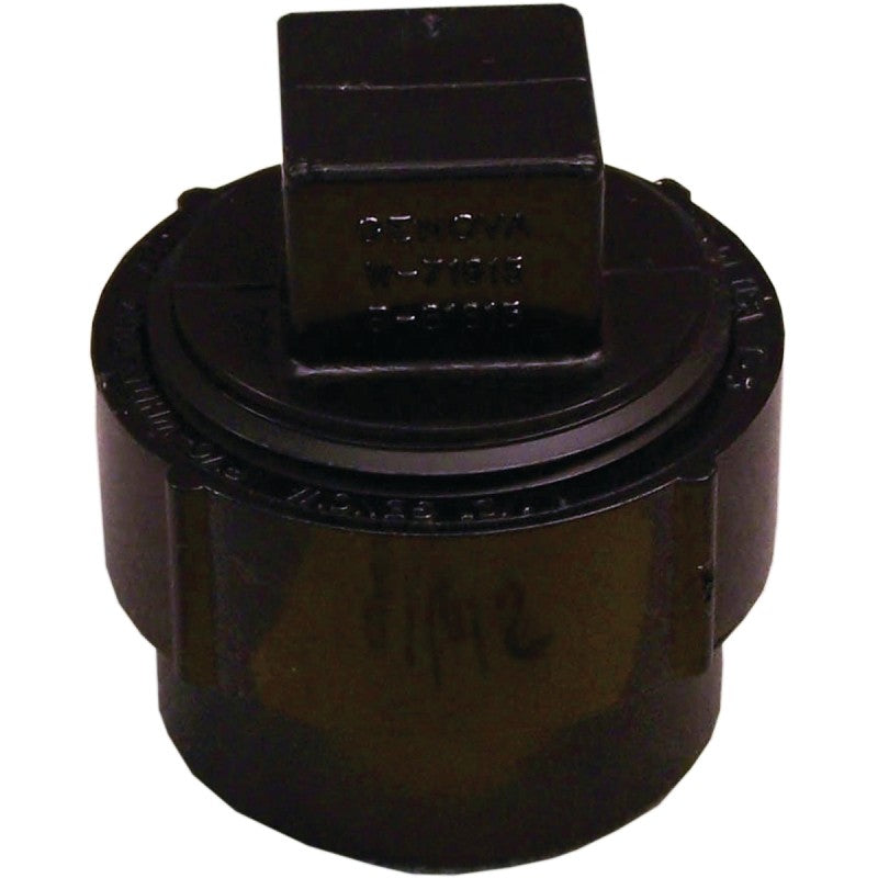 Canplas 103704ASBC Cleanout Body with Plug, 4 in, FNPT x Spigot, ABS, Black, SCH 40 Schedule