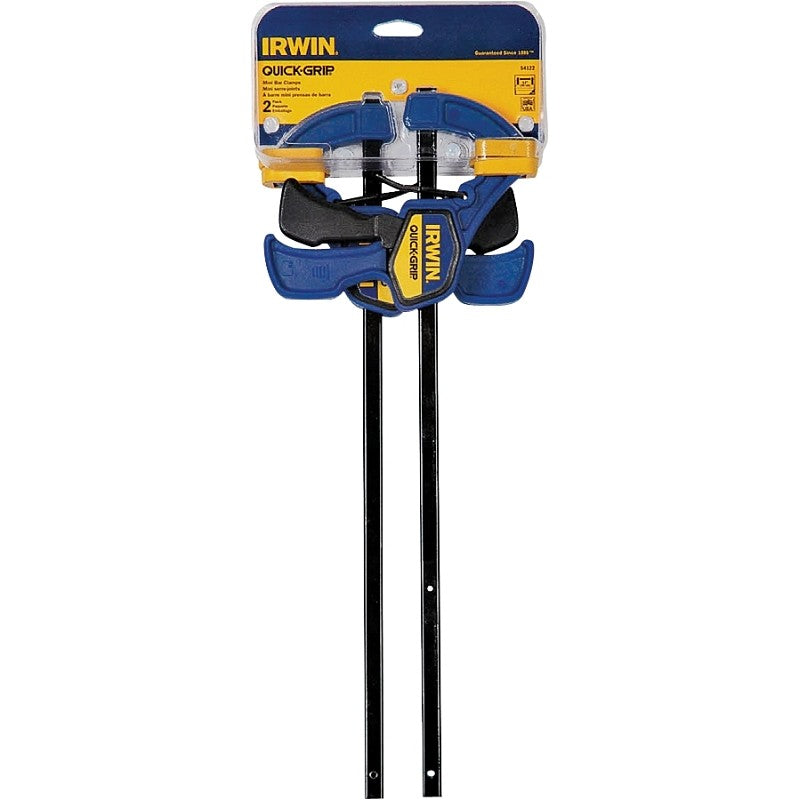 Irwin QUICK-GRIP 1964745/54122 Bar Clamp, 150 lb, 12 in Max Opening Size, 2-7/16 in D Throat, Steel Body