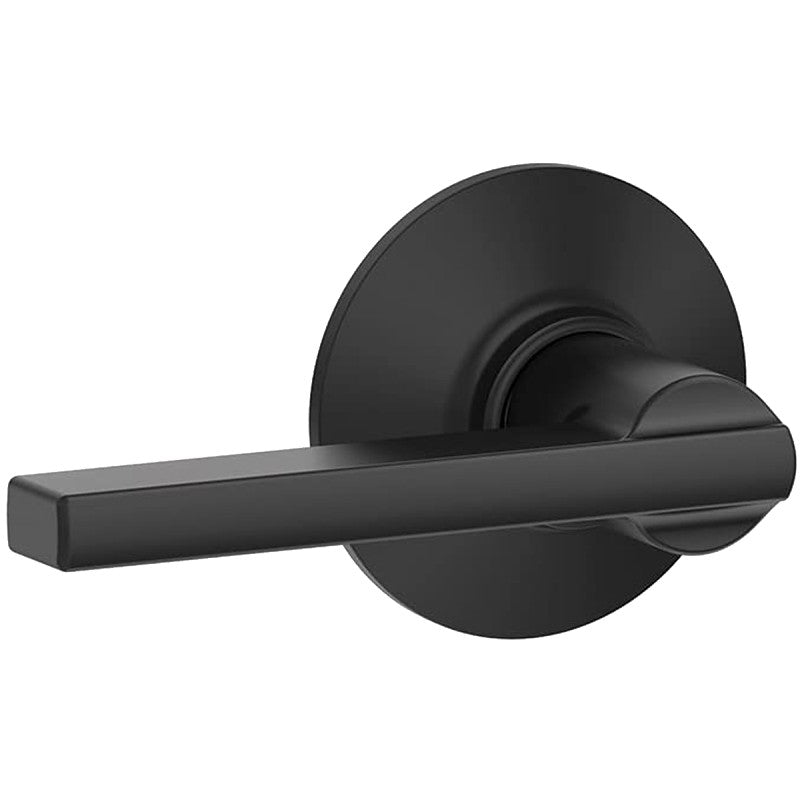 Schlage F Series F10VLAT622 Passage Lever, Mechanical Lock, Matte Black, Metal, Residential, 2 Grade