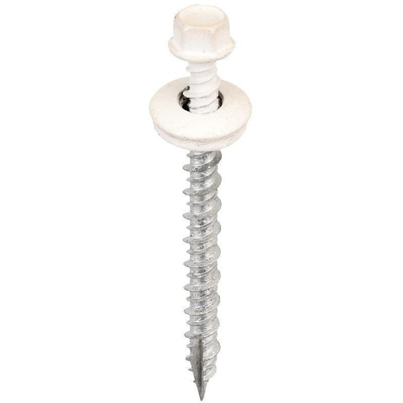 Acorn International SW-MW2W250 Screw, #9 Thread, High-Low, Twin Lead Thread, White, Self-Tapping, Type 17 Point, 250/BAG