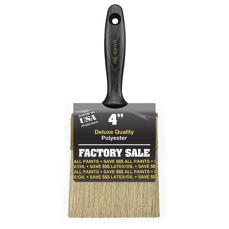 Wooster P3974-4 Paint Brush, 4 in W, 3-7/16 in L Bristle, Polyester Bristle