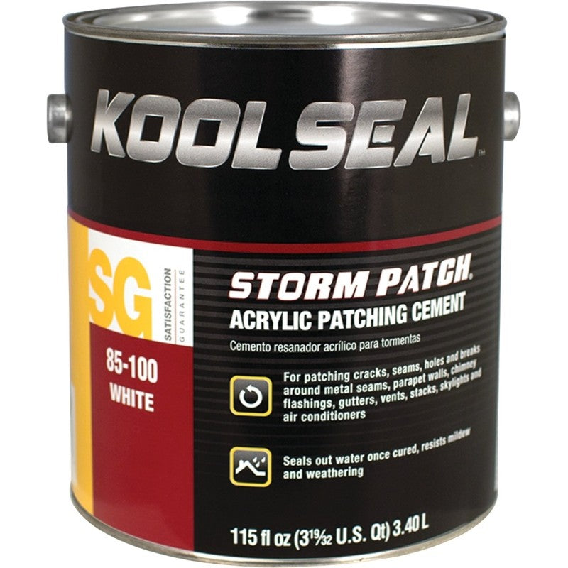 Kool Seal KS0085100-16 Patching Cement, White, Liquid, 1 gal (Pack of 4)