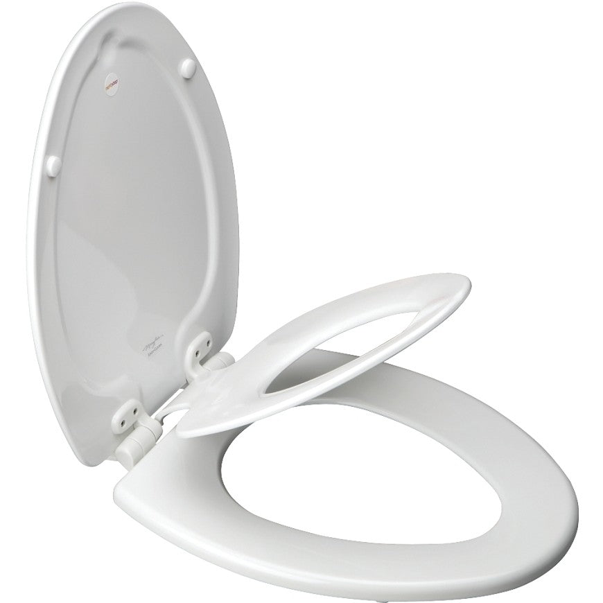 Bemis 183SLOWA Toilet Seat, 18-1/2 in L, Elongated, Molded Wood, White, Twist Hinge