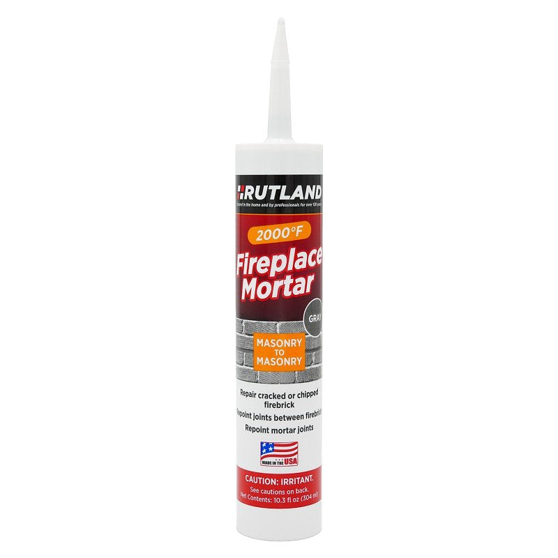 Rutland 63G Fireplace Mortar, Paste, Gray, 10.3 oz, Cartridge