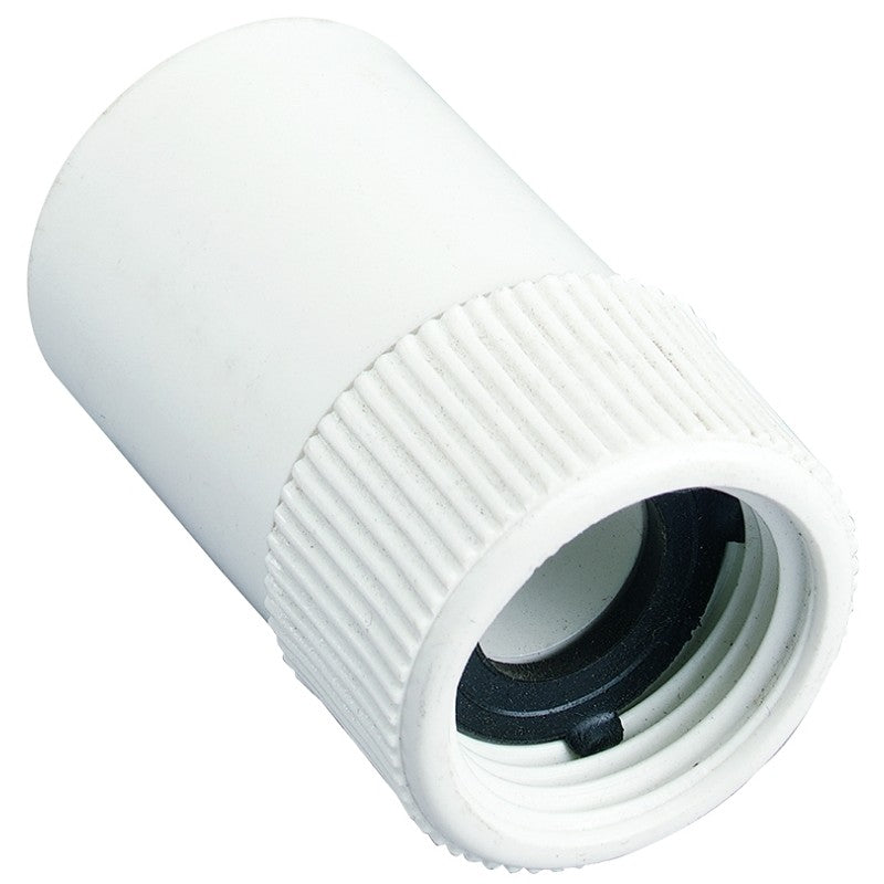 Orbit 53360 Hose to Pipe Adapter, 3/4 x 3/4 in, Slip Joint x FHT, Polyvinyl Chloride, White