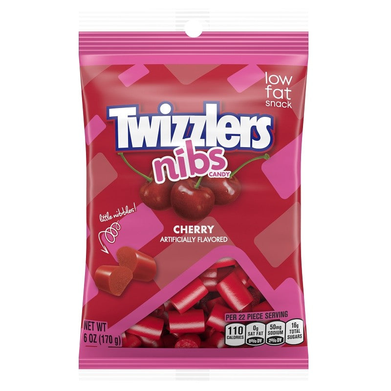 Twizzlers CN12 Candy, Nutritional Information: 1 g Total Fat, 0.5 g Saturated Fat, 65 mg Sodium, Cherry, 6 oz Bag (Pack of 12)