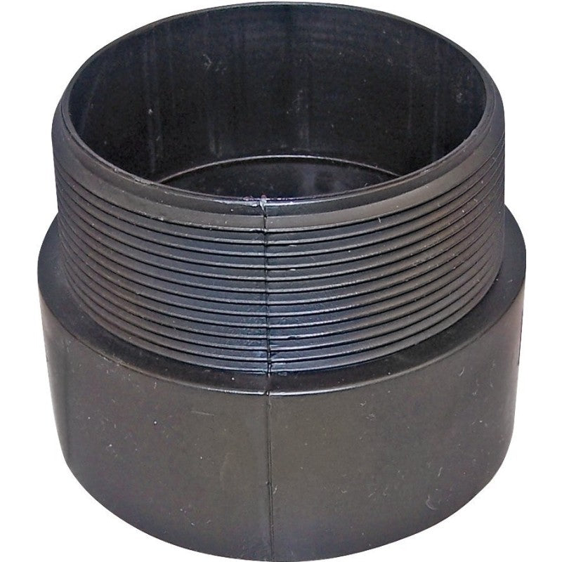 Canplas 102874BC Pipe Adapter, 4 in, MNPT x Hub, ABS, Black, SCH 40 Schedule