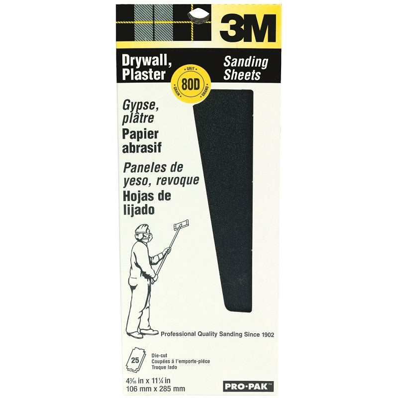 3M 99433 Sanding Sheet, 11-1/4 in L, 4-3/16 in W, 80 Grit, Medium, Aluminum Oxide Abrasive