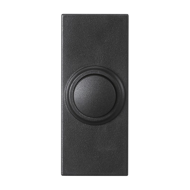 Heath Zenith 18000159 Pushbutton Doorbell, Wireless, Rectangular, Black