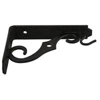 Ornamental Shelf And Hanging Plant Bracket 5 By 3-1/2 Inch Antique Black