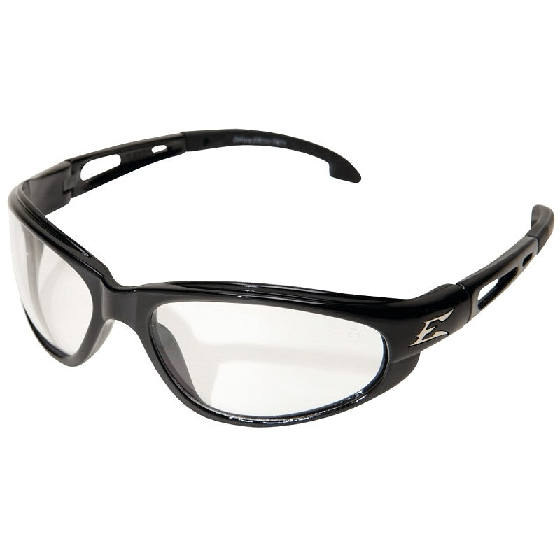Edge SW111 Non-Polarized Safety Glasses, Clear Lens, Black Frame, Unisex, Polycarbonate Lens, Full Frame, Nylon Frame
