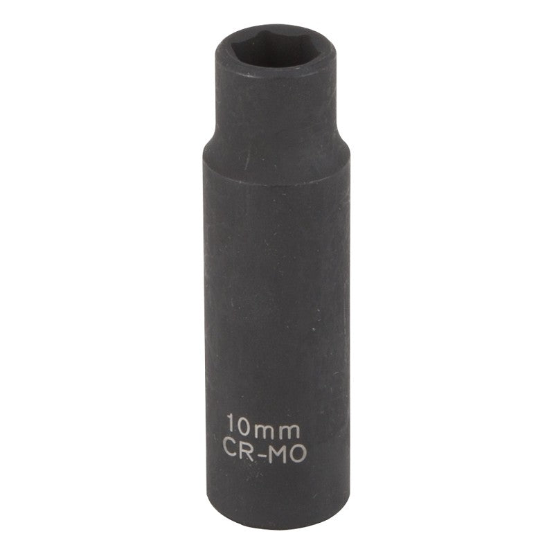 Vulcan MT6580140 Deep Impact Socket, 10 mm Socket, 3/8 in Drive, Deep Drive, 6-Point, Chrome Molybdenum Steel