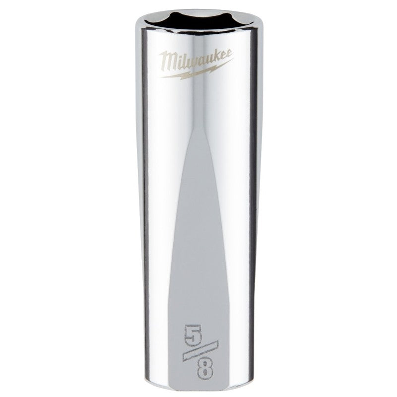 Milwaukee 45-34-6250 Socket, 5/8 in Socket, Deep Socket, 3.543 in OAL, 3/8 in Drive, 6-Point, Chrome Vanadium Steel