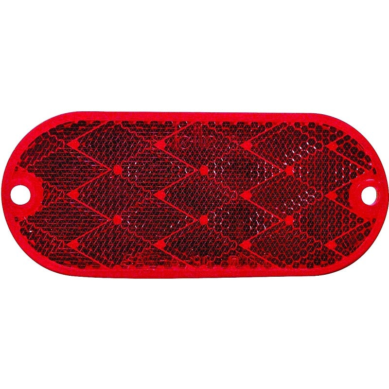 PM V480 V480R Oblong Reflector, Red Reflector, 1.9 in W Reflector, 4.33 in H Reflector