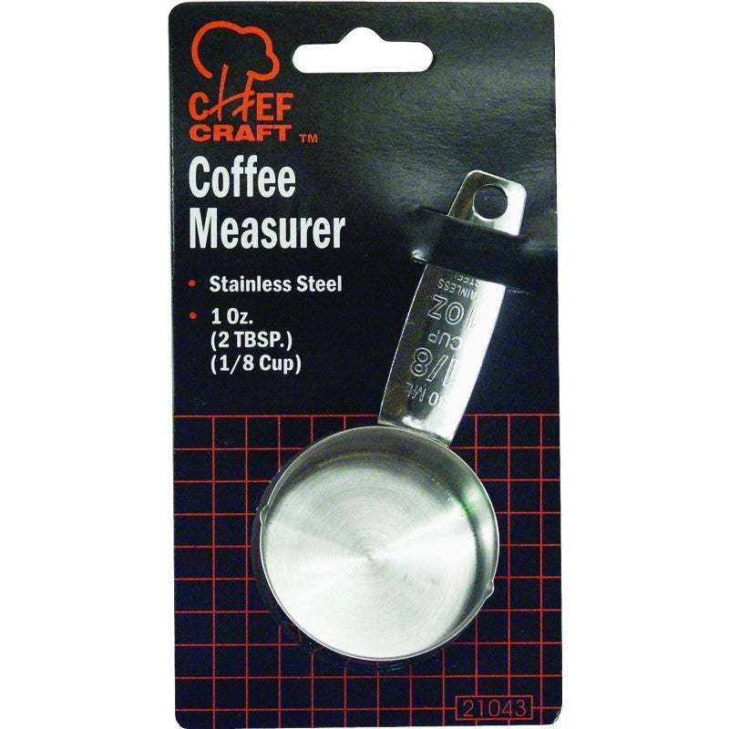 Chef Craft 21043 Coffee Measure, 1 oz, Metric Graduation, Stainless Steel, Silver