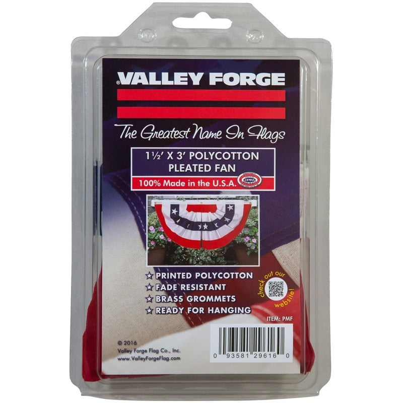 Valley Forge PMF Mini-Fan Flag, 1-1/2 ft W, 3 ft H, Polycotton