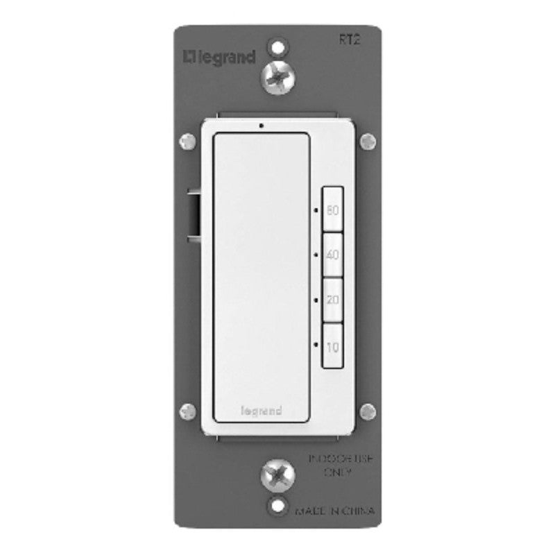 Legrand radiant RT2W Digital Timer, 15 A, 120 V, 600 W, 10, 20, 40, 60 min Time Setting, White