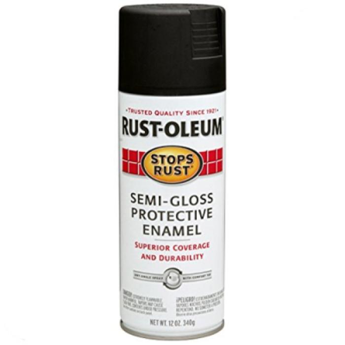 Rust-Oleum 7798830 Rust Preventative Spray Paint, Semi-Gloss, Black, 12 oz, Can