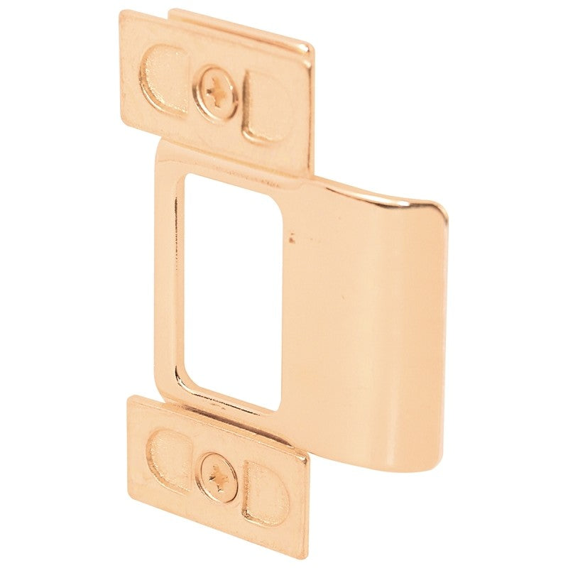 Defender Security U 9486 Door Strike Plate, 4-1/4 in W, Steel, Brass