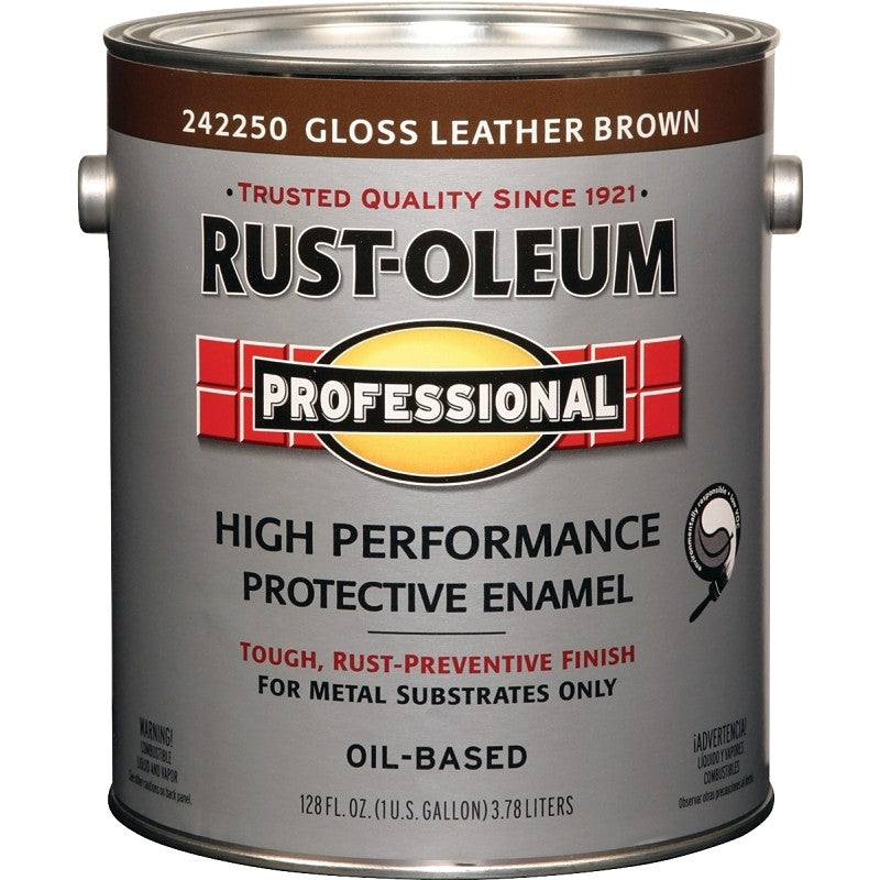 RUST-OLEUM PROFESSIONAL 242250 Protective Enamel, Gloss, Leather Brown, 1 gal Can (Pack of 2)