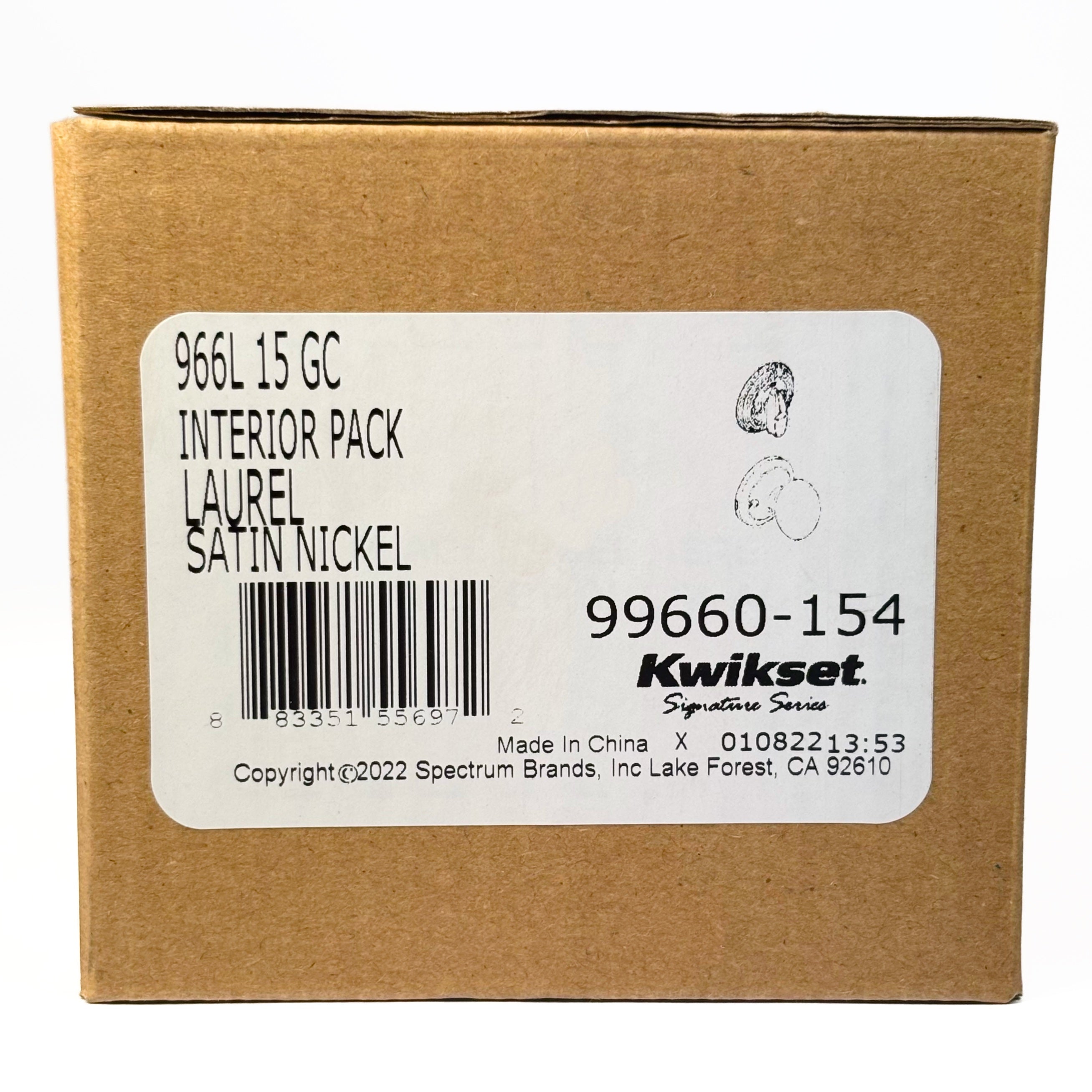 Interior Lever Trim Pack for Handleset Satin Nickel