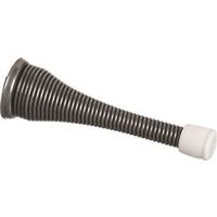 Extended Spring Door Stop 3-3/4 Inch Antique Brass