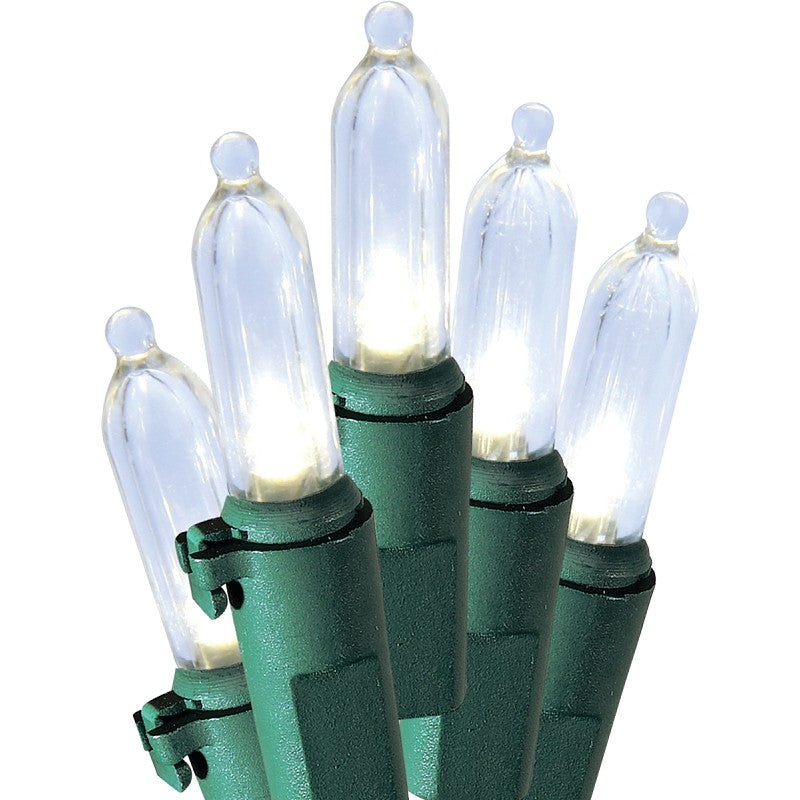 Sylvania V40831-49 Light Set, Christmas, 120 V, 4.8 W, 50-Lamp, LED Lamp, Cool White Lamp, 13.58 ft L