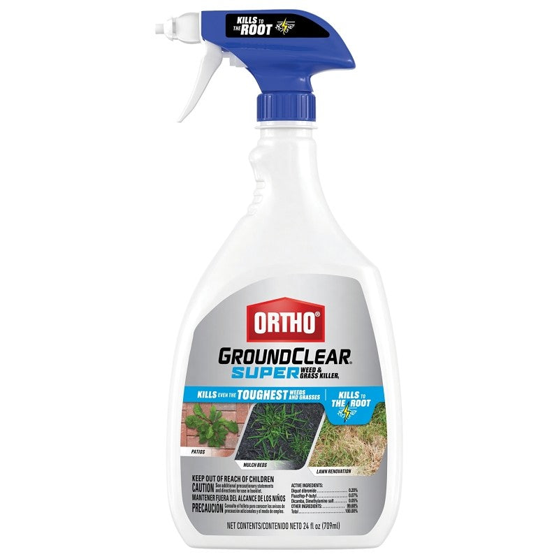 Ortho GroundClear 4653005 Weed and Grass Killer, Liquid, Light Yellow, 24 oz Bottle