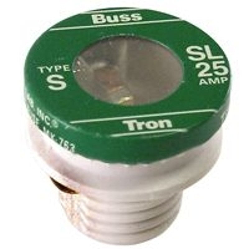Bussmann BP/SL-25 Plug Fuse, 25 A, 125 V, Time Delay Fuse, 10 kA Interrupt