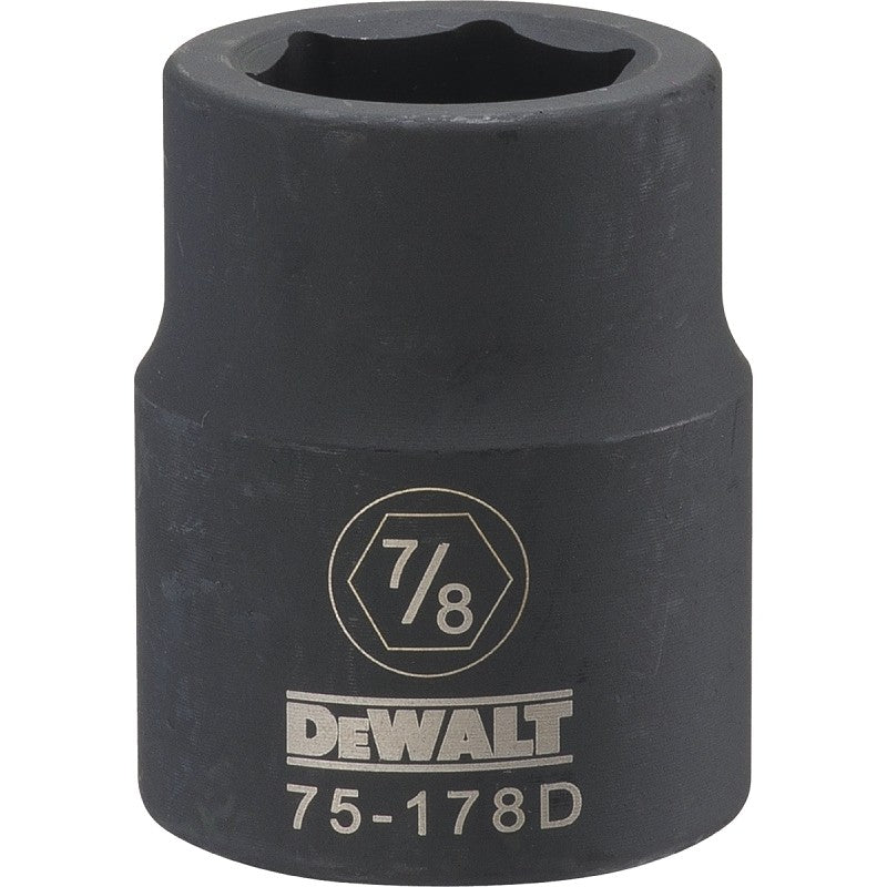 DEWALT DWMT75178OSP Impact Socket, 7/8 in Socket, 23/32 in D Socket, 3/4 in Drive, 6-Point, CR-440 Steel, Black Oxide