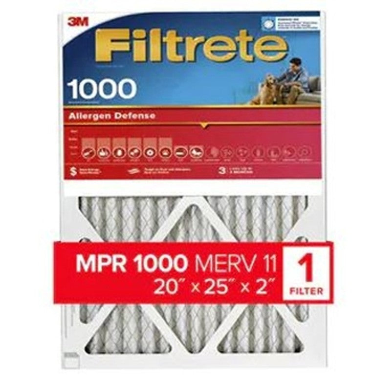 Filtrete Allergen Defense NADP03-2IN-4 Air Filter, 25 in L, 20 in W, 11 MERV, 1000 MPR, Polypropylene Frame (Pack of 4)