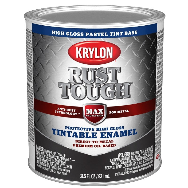 Krylon Rust Tough K09725008 Enamel Paint, Gloss Sheen, Pastel, 1 qt, 400 sq-ft/gal Coverage Area (Pack of 2)