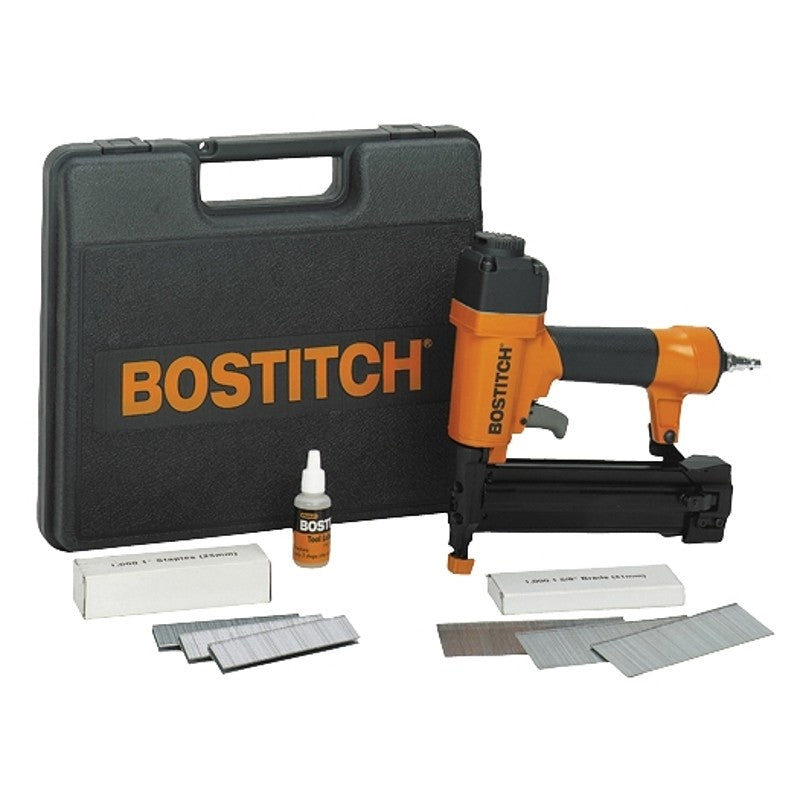 Bostitch SB-2IN1 Nailer/Stapler Combo Kit, 100 Magazine, Glue Collation, 5/8 to 1-5/8 in Fastener