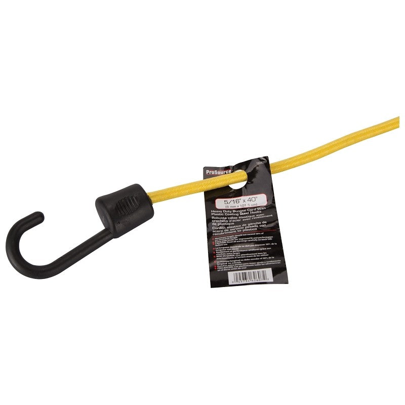 ProSource FH64084 Stretch Cord, 8 mm Dia, 40 in L, Polypropylene, Yellow, Hook End (Pack of 12)