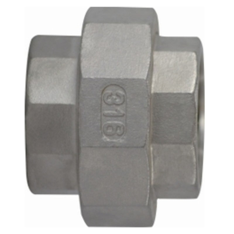 Anderson Metals 62607BAG Pipe Union, 1-1/2 in, FPT, Stainless Steel, 150 psi Pressure