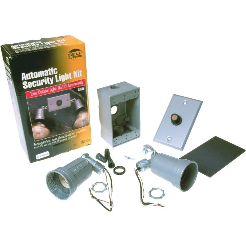 Hubbell 5883-5 Flood Light Kit, 2.12 in L x 2.75 in W x 10.938 in H Dimensions, Gray Fixture, Incandescent Lamp