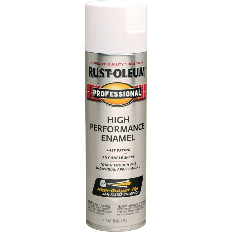 Rust-Oleum 7590838 Enamel Spray Paint, Flat, White, 15 oz, Can