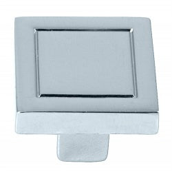 Laurey Cosmo Series 72826 Cabinet Knob, 1.1 in Projection, Contemporary, 7/8 in L x 7/8 in W, Zinc, Polished Chrome