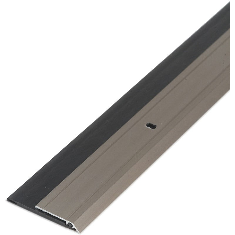 M-D 48996 Door Sweep, Satin Nickel Flange, 36 in L, 1/4 in W, Aluminum Flange, Vinyl Insert