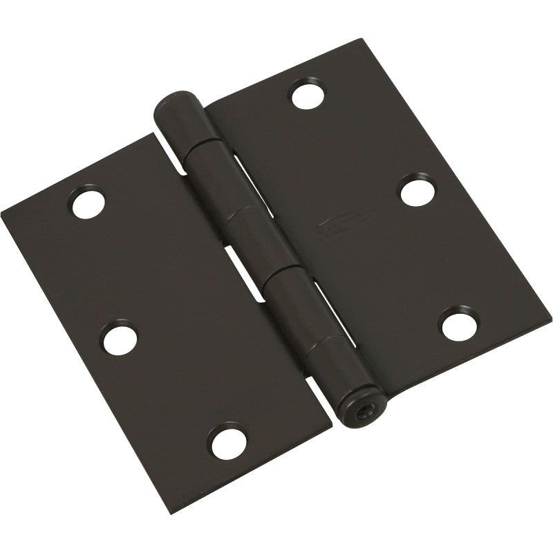 National Hardware N830-323 Square Corner Door Hinge, Cold Rolled Steel, Oil-Rubbed Bronze, Full-Mortise Mounting