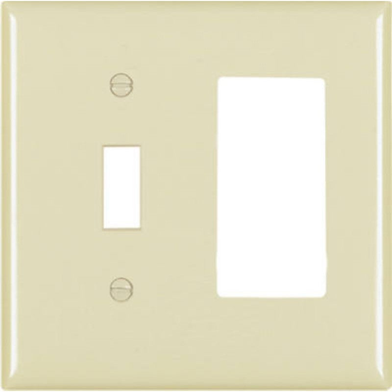 Legrand TradeMaster TP Series TP126-I Wallplate, Decorator, 4.7 in L, 1-Gang, Nylon, Ivory