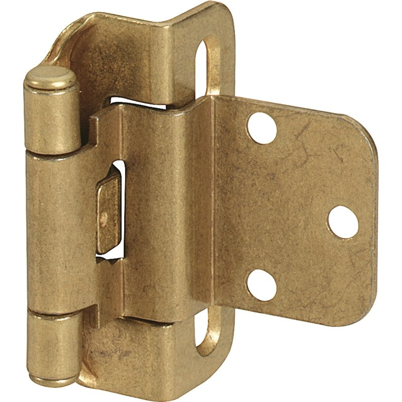 Amerock BPR7565BB Cabinet Hinge, 3/8 in Inset, Burnished Brass, 2-1/4 in L x 1-13/16 in W