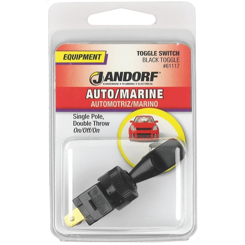 Jandorf 61117 Series Switch, Black, 20 A, 1-Poles, 12 VDC, SPDT, Tab Terminal