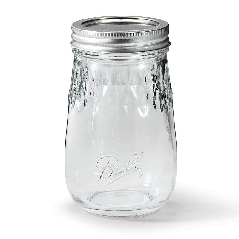 Ball 1440061199 Flute Canning Jar, 16 oz Capacity, Metal (Pack of 4)