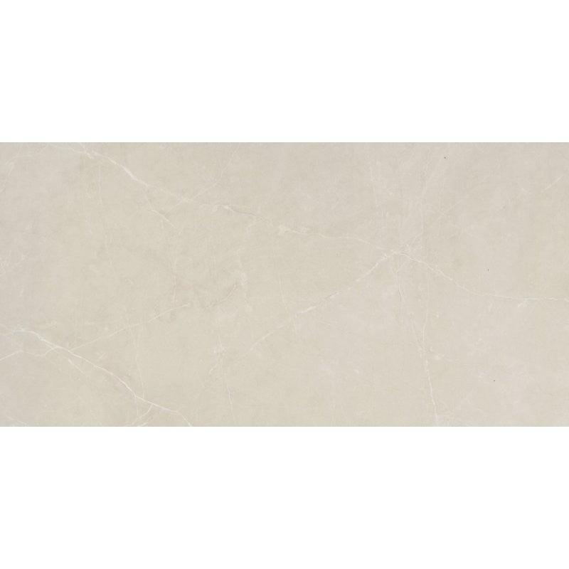 Emser Tile Sterlina II Series F20STERIV1224 Porcelain Tile, 24 in L Tile, 12 in W Tile, Rectified Edge, Ivory