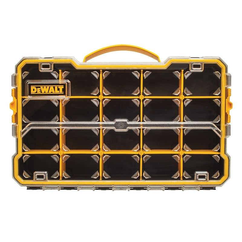 DEWALT DWST14830 Pro Organizer, 17-5/8 in L, 11 in W, 2-7/8 in H, 20-Compartment, Polycarbonate, Black/Yellow