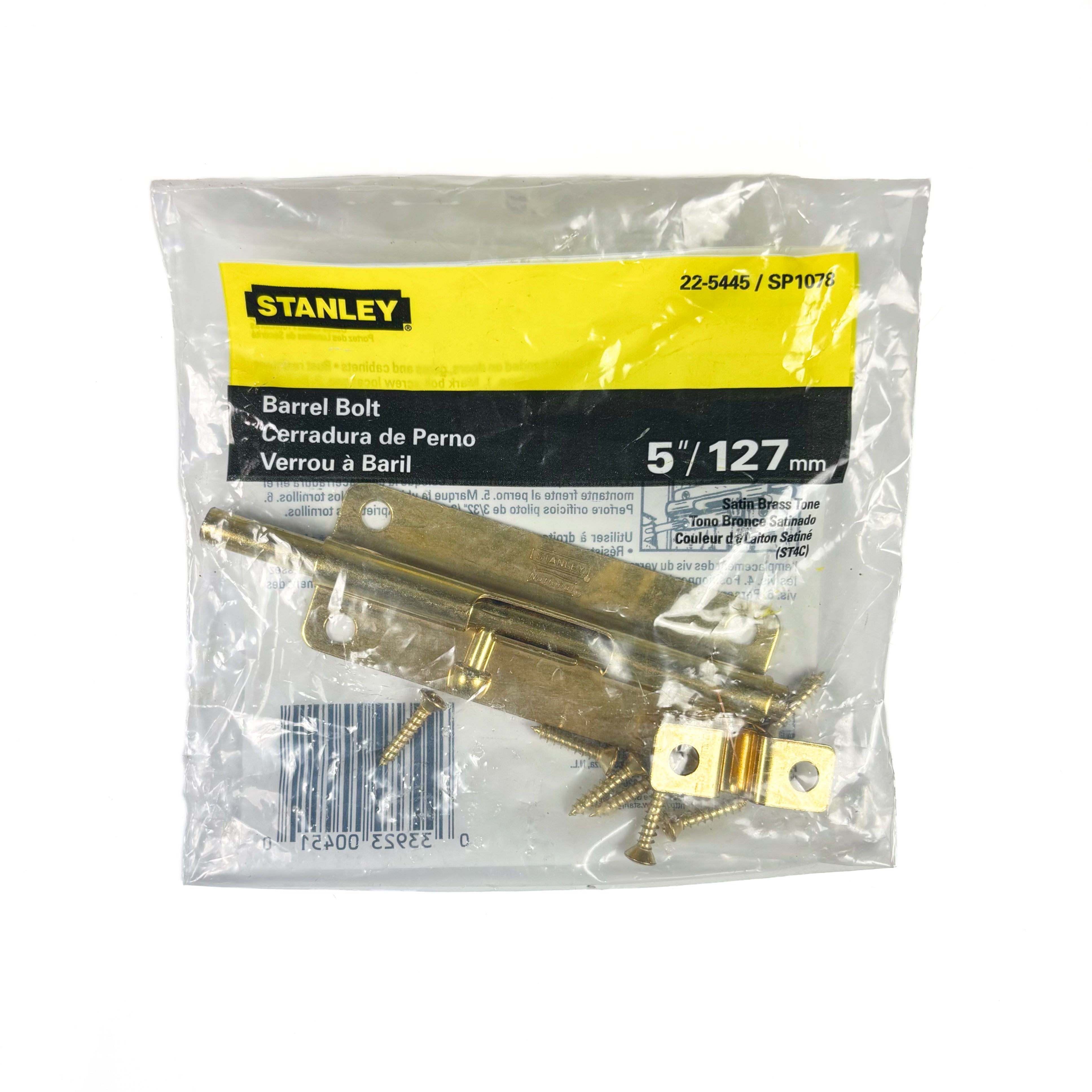 Barrel Bolt 5 Inch Satin Brass Finish
