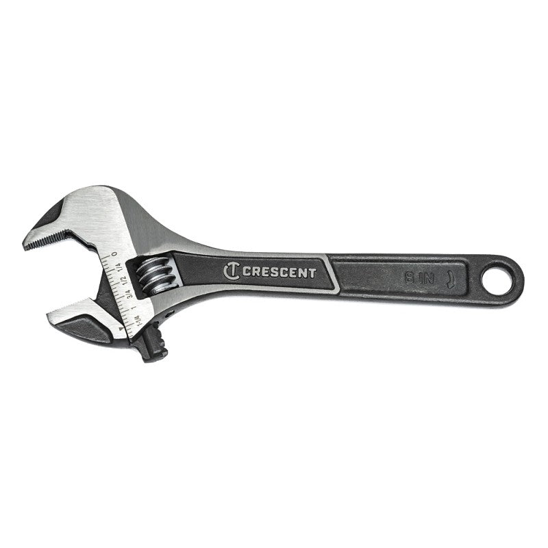 Crescent ATWJ28VS Adjustable Wrench, 8 in OAL, 1-1/8 in Jaw, Alloy Steel, Black Phosphate