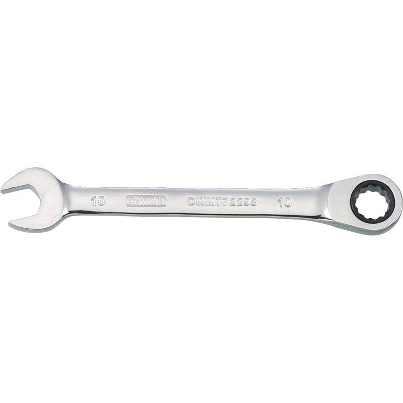 DEWALT DWMT72298OSP Combination Wrench, Metric, 10 mm Head, 5-5/32 in L, 12-Point, Chrome, Comfort-Grip Handle
