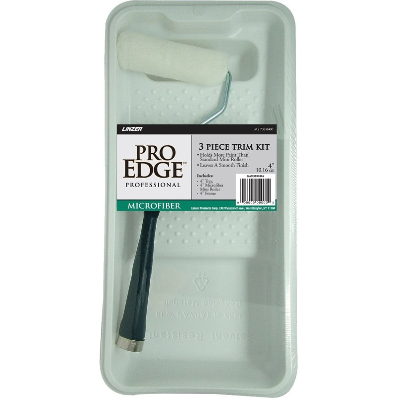Linzer MS738 Roller and Tray Kit, Mini Size, Microfiber Cloth